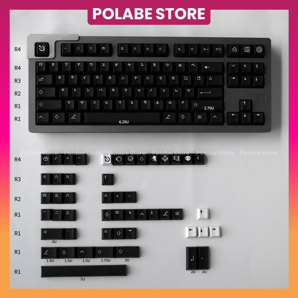 Keycap Katana WoB Cherry Profile PBT Dyesub Keycap bàn phím cơ cân nhiều layout - Polabe Store