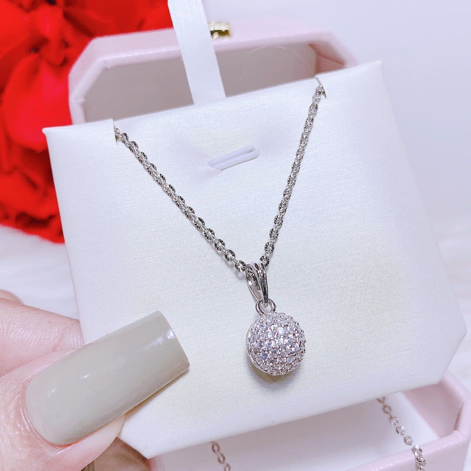 [HCM]Dây chuyền nữ dây ngọc đính đá pha lê sáng lấp lánh đeo phong thủy đi chùa cầu may bình an Trang Sức Miga DM043