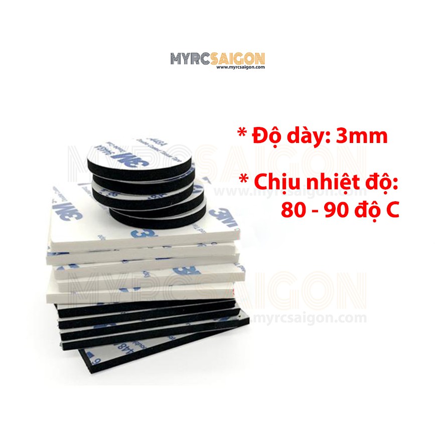 Combo 10 Miếng dán 2 mặt 3M tròn dán đồ trang trí xe hơi (ĐƯỜNG KÍNH 4CM, DÀY 3MM) 4.9