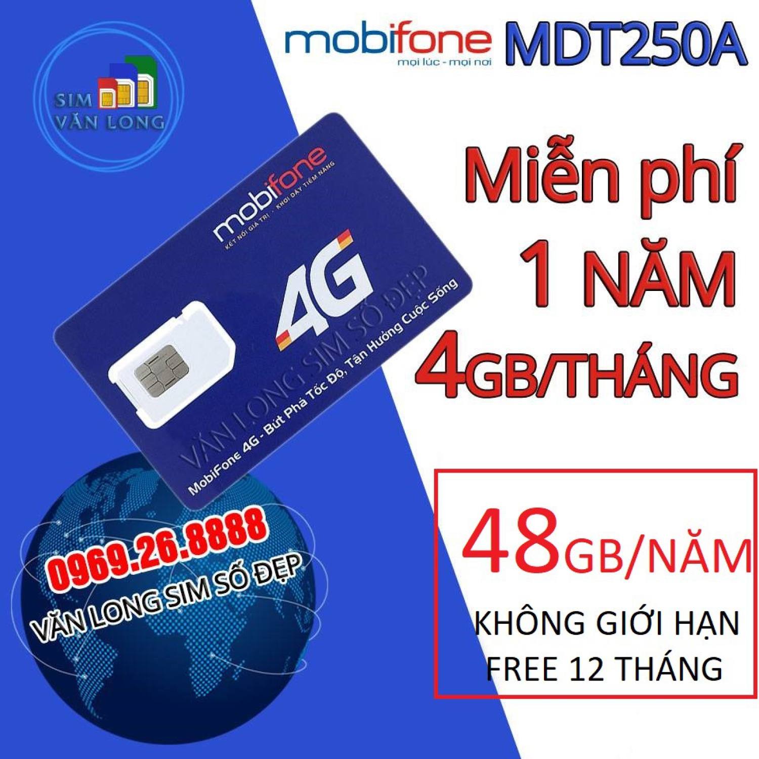 [ FREESHIP] Sim 4G Mobifone MDT250A trọn gói 1 năm không cần nạp tiềƞ, cam kết bảo hành 12 tháng - Sim 4G Mobi