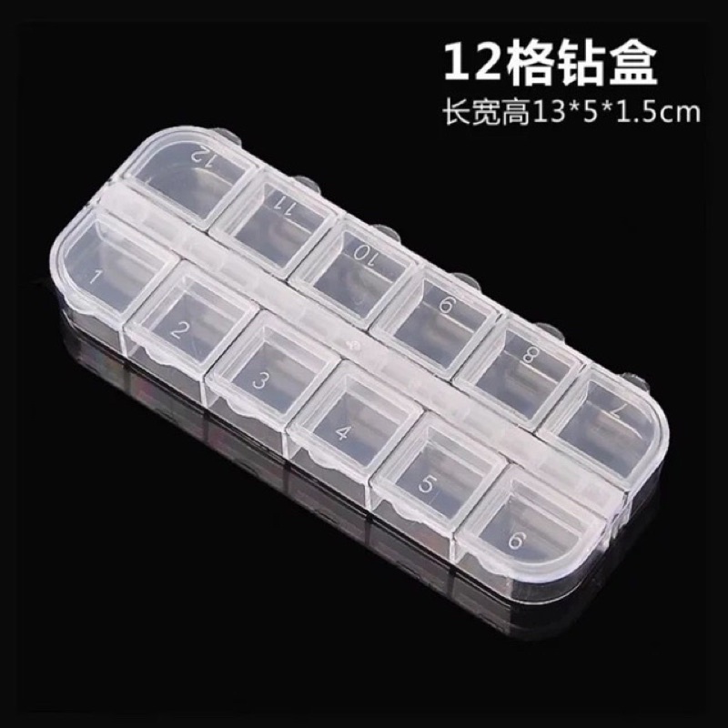 Khay 12 ô vát đựng đá,charm trang trí móng