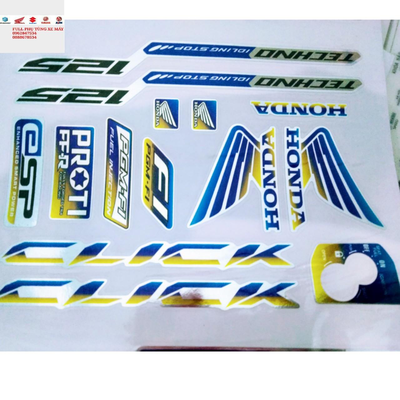 Click 125 bộ tem màu titan