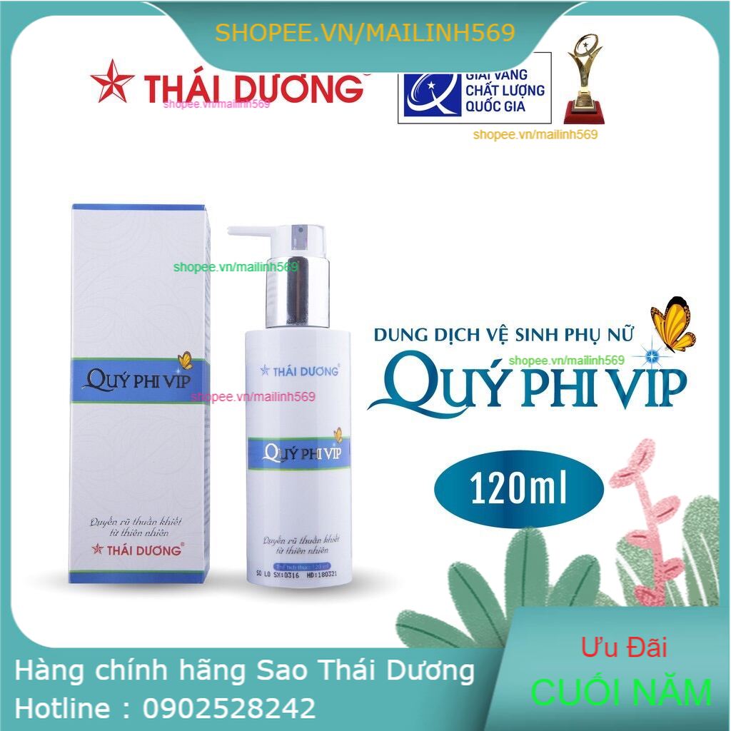 Dung dịch vệ sinh phụ nữ Quý Phi Vip Sao Thái Dương 120ml