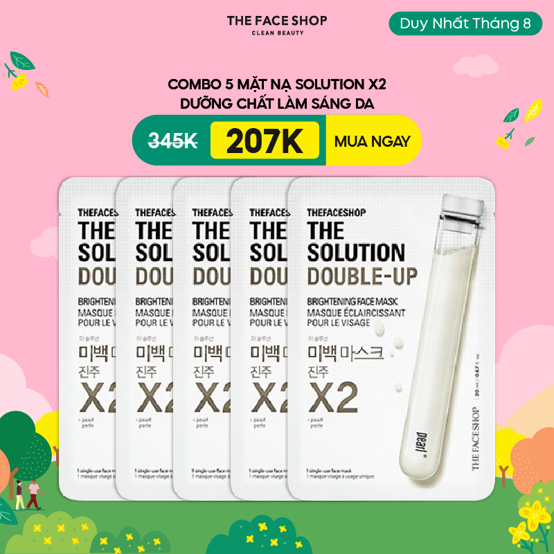 Combo 5 Mặt Nạ Làm Sáng Da Thefaceshop The Solution Double-Up 20ml