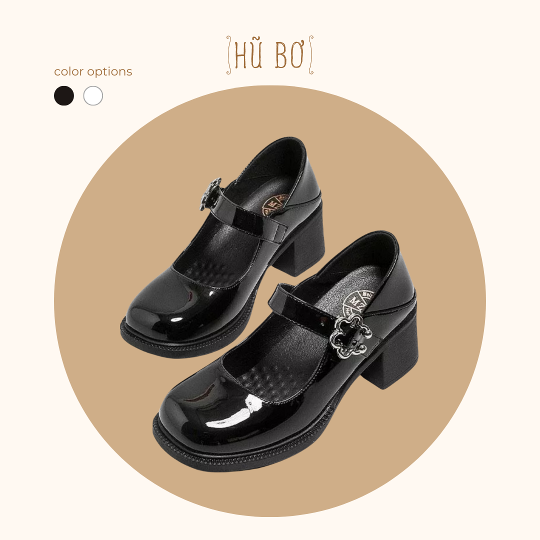 Flora Mary Jane Shoes - Giày da bò nữ (Genuine Leather)