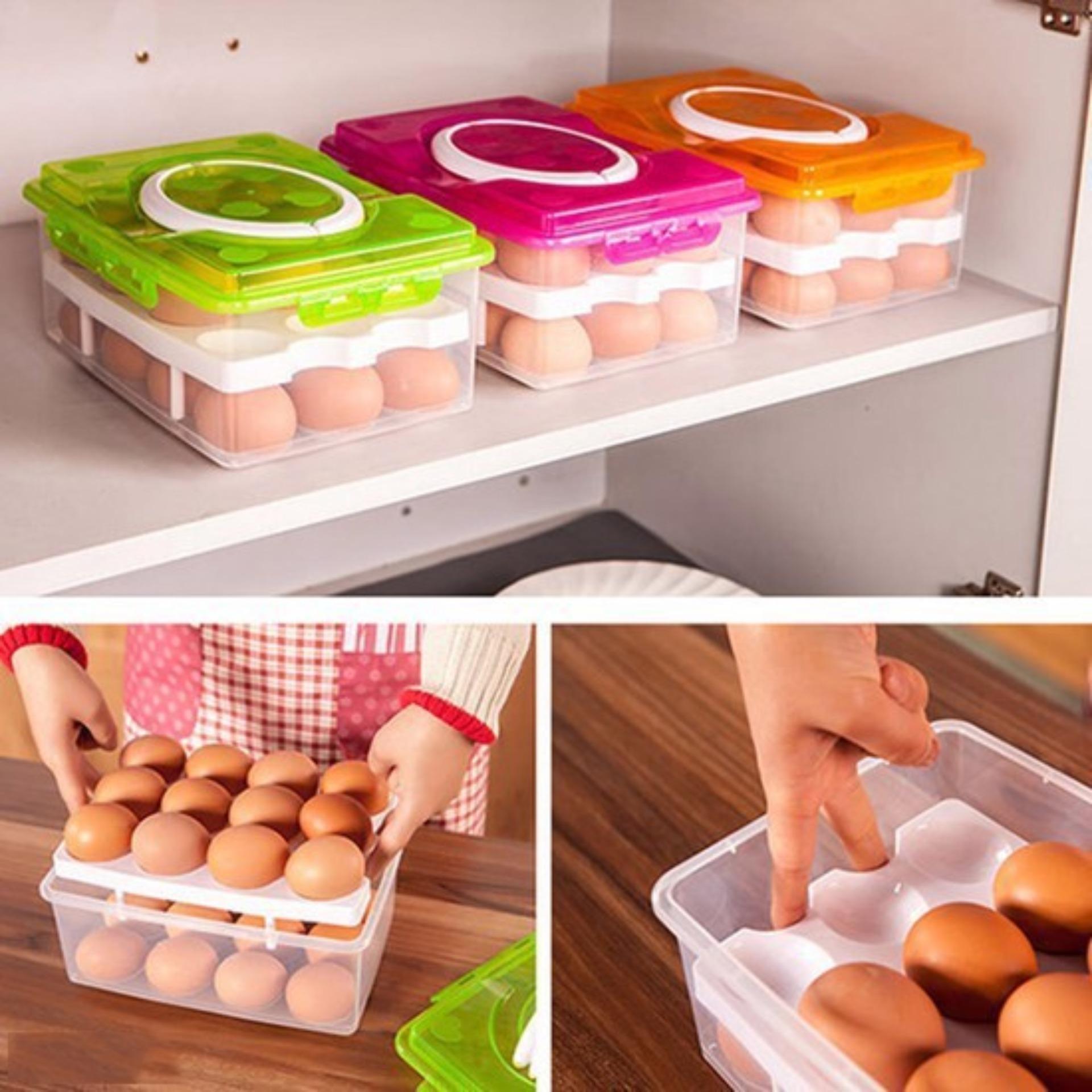 2-tier egg box 24 eggs - Egg tray with lid
