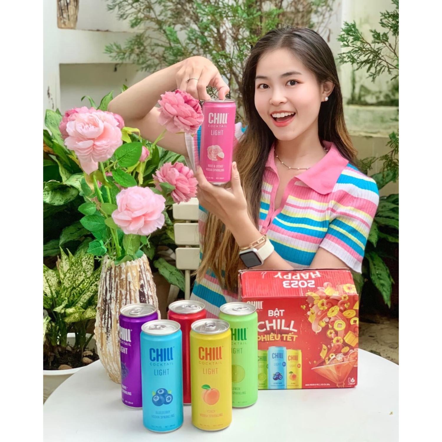 THÙNG 6 LON CHILL COCKTAIL LIGHT MIX 6 VỊ 330ML/lON