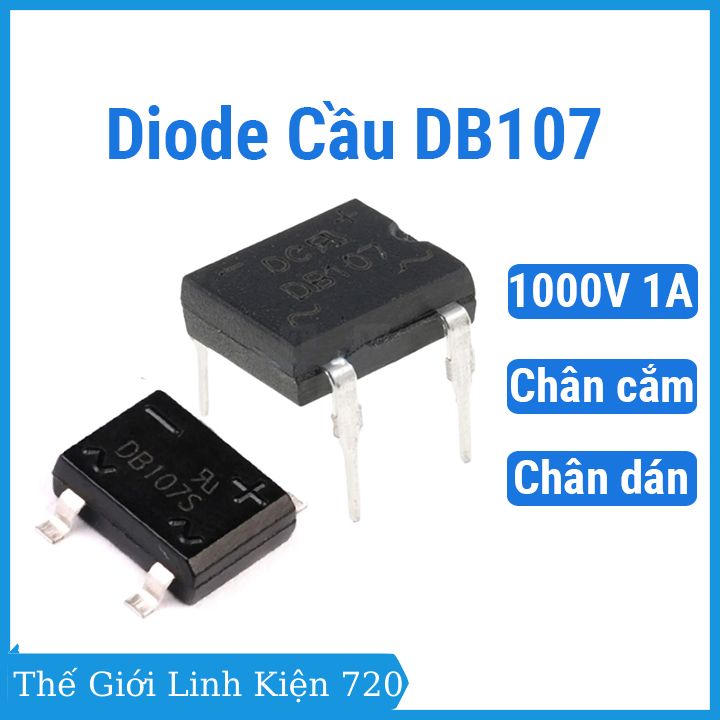 Diode cầu DB107, DB107S điện áp 1000V 1A