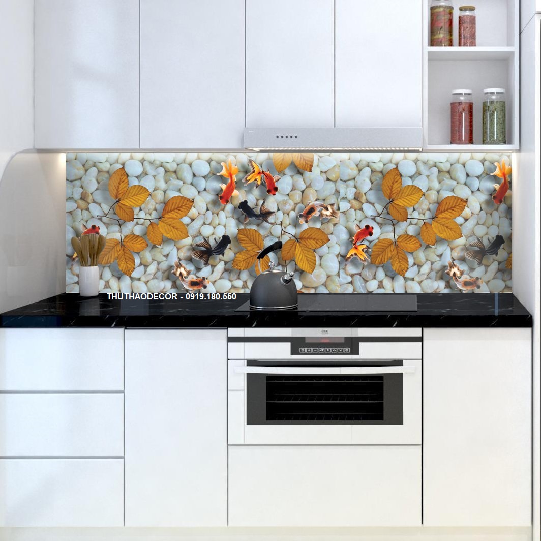 [HCM]Decal dán bếp CÁ BA ĐUÔI khổ 60x120cm - THUTHAODECOR