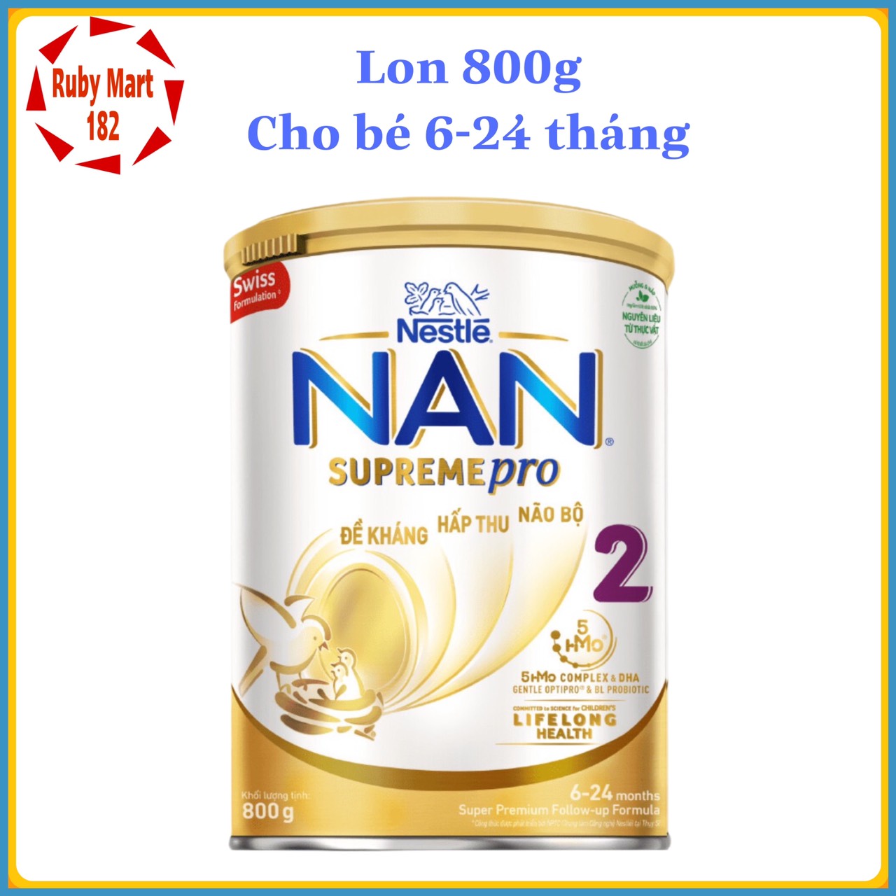 [Date 11.2024] Sữa bột Thuỵ Sĩ Nan Supreme Pro số 2 Lon 800g