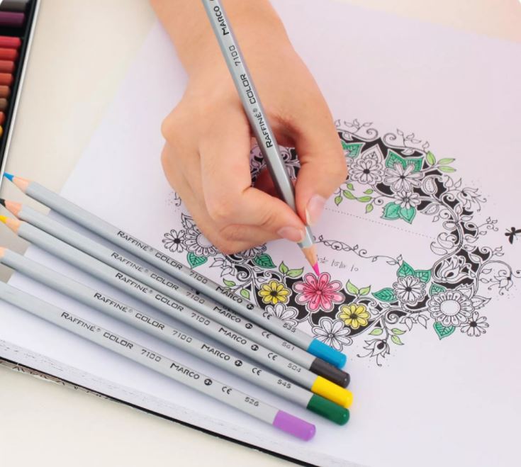 Bộ bút chì màu Khô MARCO RAFFINE tô vẽ ,48 Màu