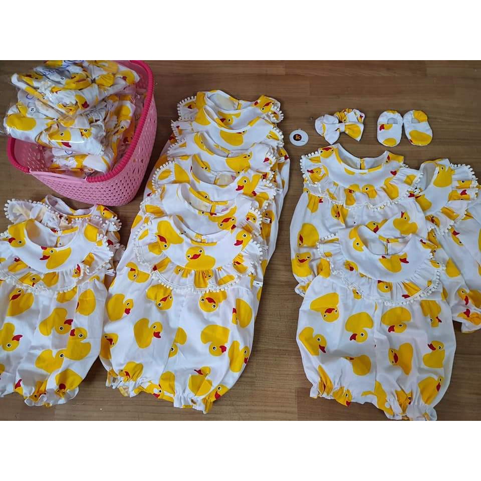 Body Liền Thân Hình Vịt Con Cho Bé Sơ Sinh (Kèm Băng Đô +Giày)