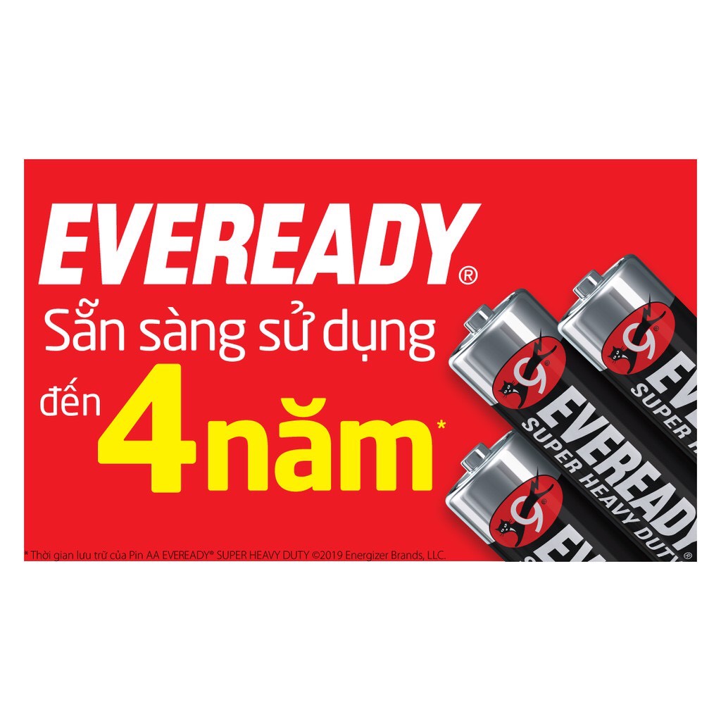 Pin 2A -3A Eveready super heavy duty vỉ 6 viên