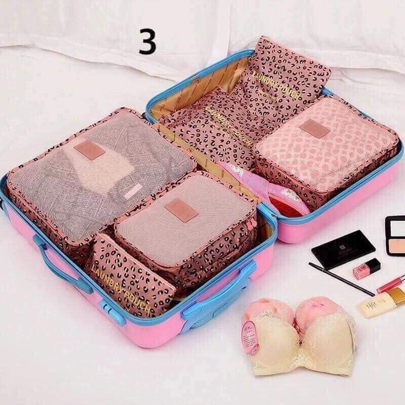 Set 6 túi đựng đồ du lịch, Sét 6 Túi Du Lịch Chống Thấm Gọn Gàng Tiện Lợi, sét 6 túi du lịch tiện ích
