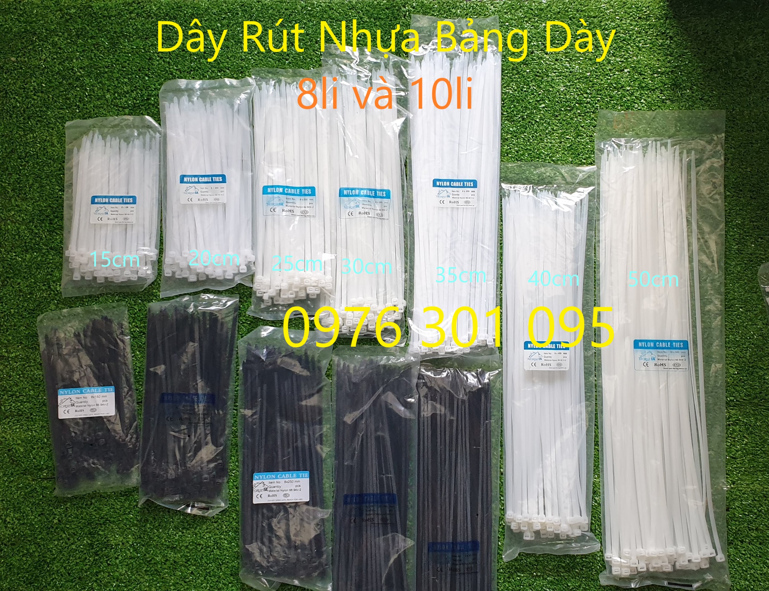 Dây Rút Bảng Dày 8Li - 10Li (Trắng - Đen)