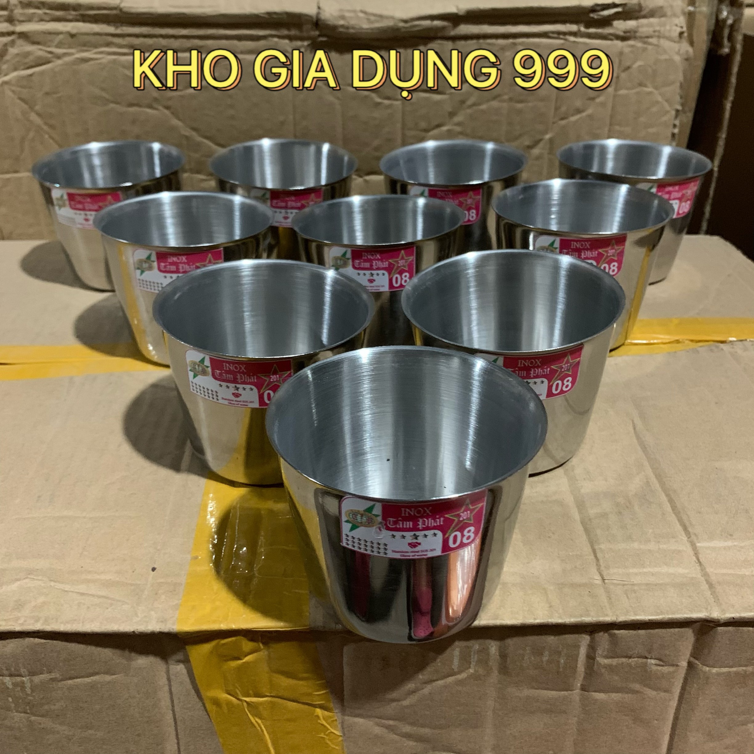 BỘ 10 LY LÀM ĐÁ 8CM INOX KHÔNG GỈ DÀY DẶN