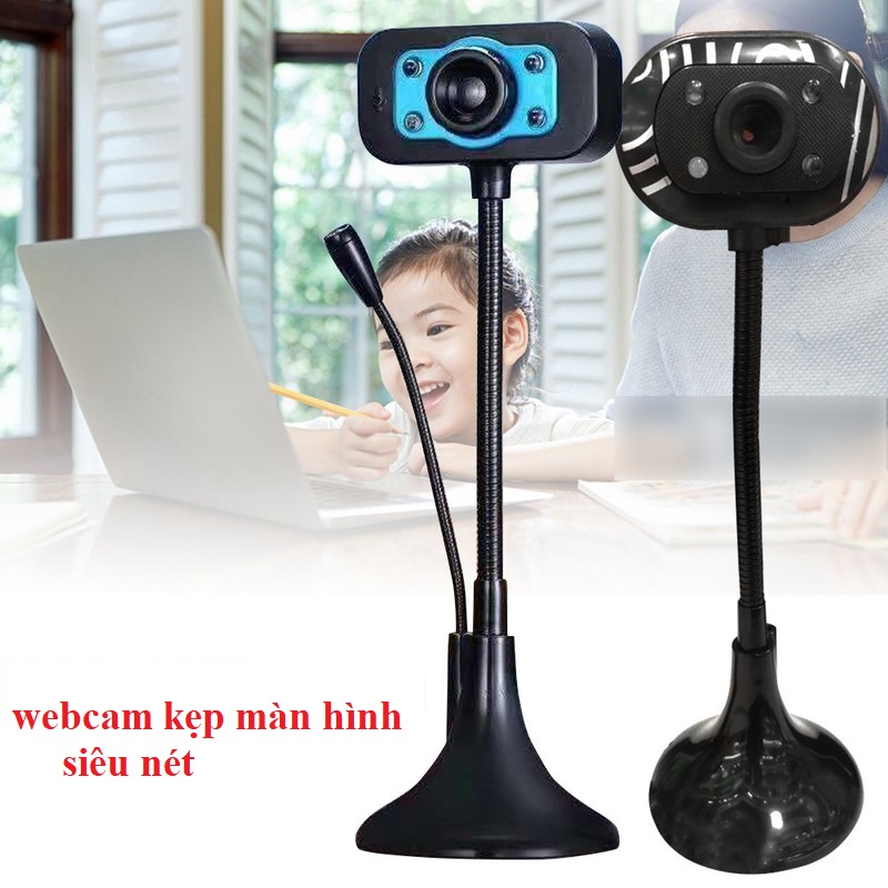 Ultra-Clear High-Definition Webcam with Mic and 4 Led Lights