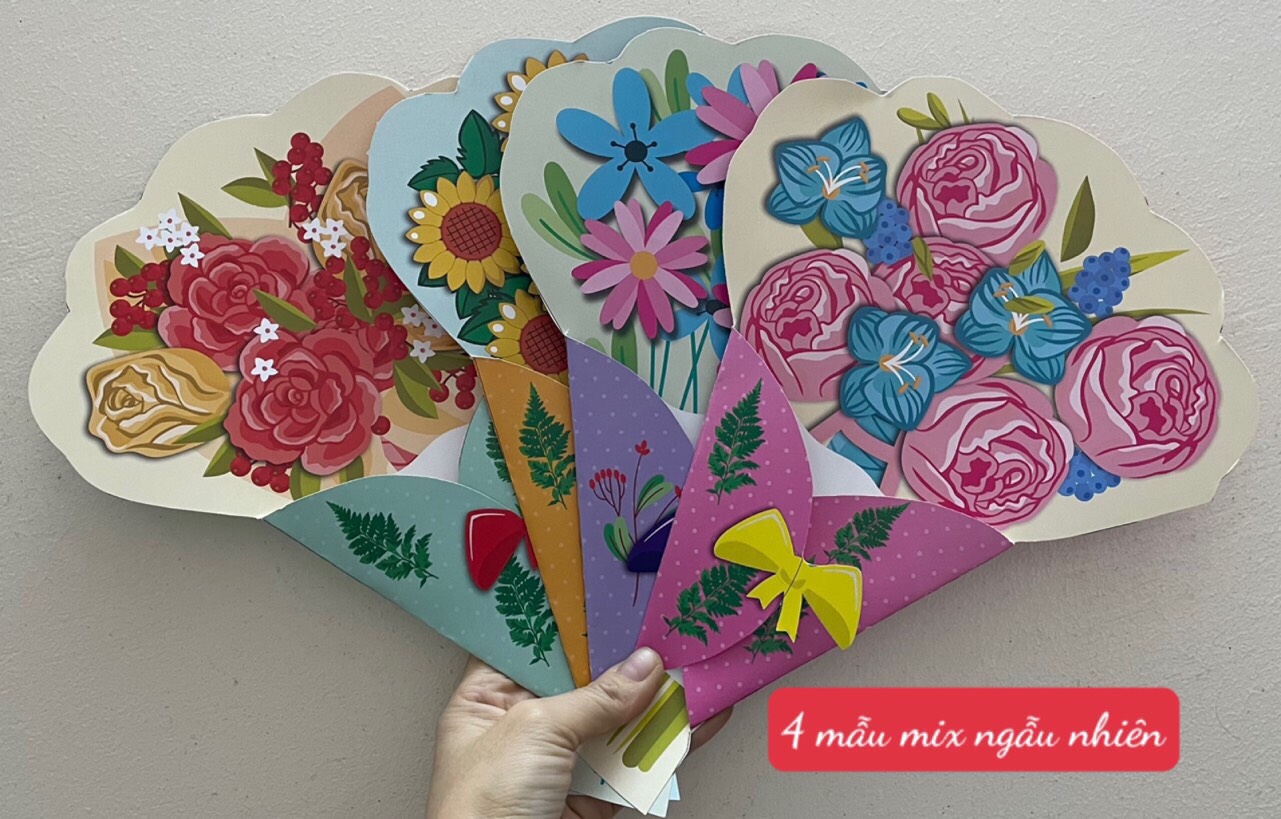 Combo 10 set Thiệp chúc mừng 3D nhân ngày 8/3, 20/10, 20/11 Handmade