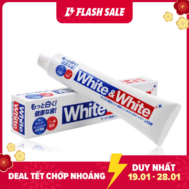 [FREESHIP] Kem Đánh Răng White & White Lion Nhật Bản 150g - Kem đánh răng nội địa nhật -  Kem Đánh Răng White And White Lion Nhật Bản 150g
