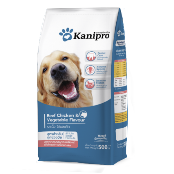 [HCM]KANIPRO THỨC ĂN HẠT CHO CHÓ TRƯỞNG THÀNH VỊ BÒ GÀ VÀ RAU CỦ (gói 500g)
