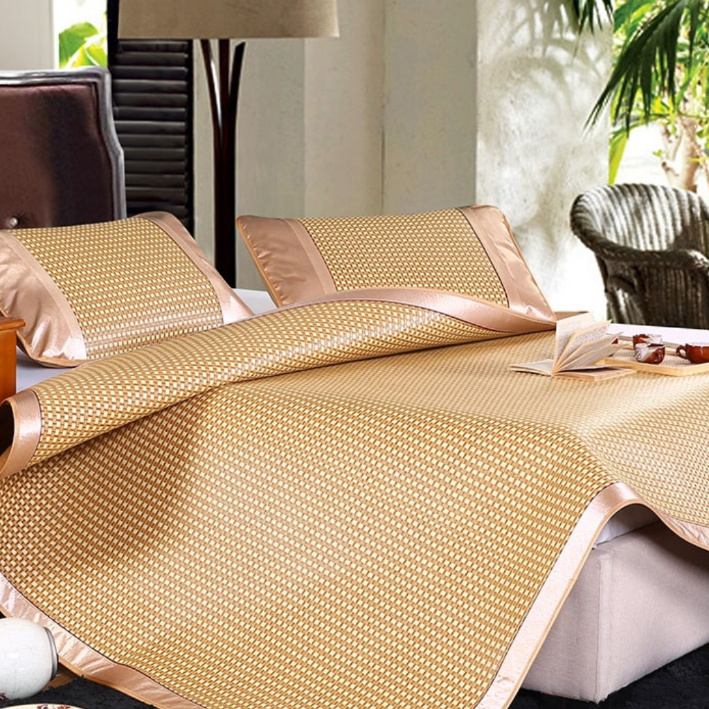 Chiếu mây MUJI tự nhiên điều hòa cao cấp tặng 1 hoặc 2 gối kèm theo chiếu