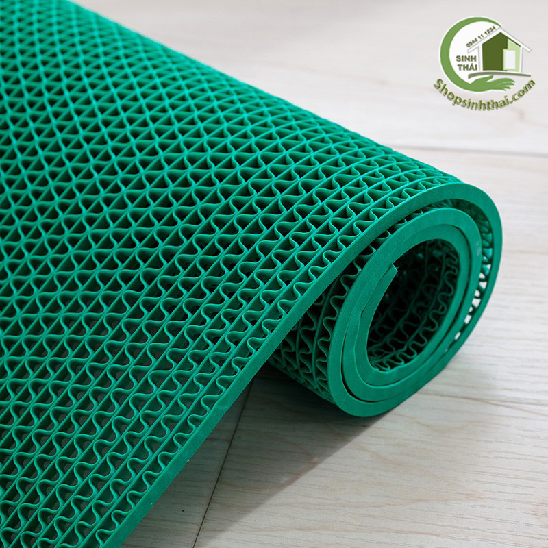 Thảm Nhựa Lưới Chống Trơn Màu Xanh Lá - [ 50cm x Khổ 90cm ]