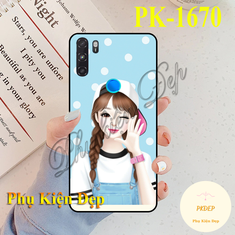 [HCM]Ốp lưng Vsmart Active 3 - Ốp dẻo đen in hình Cô gái