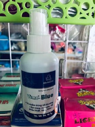 Phun xịt vết thương-Sát trùng da Vime-Blue chai 100ml