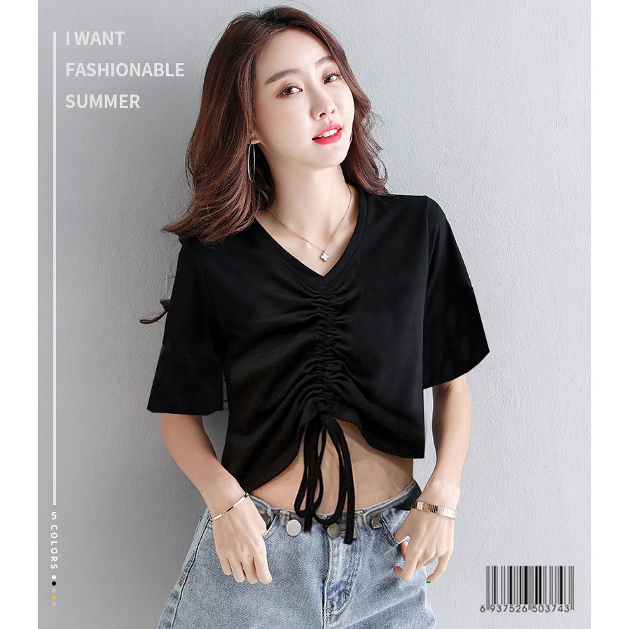 [HCM]áo croptop rút dây bigsize 7 màu cao cấp