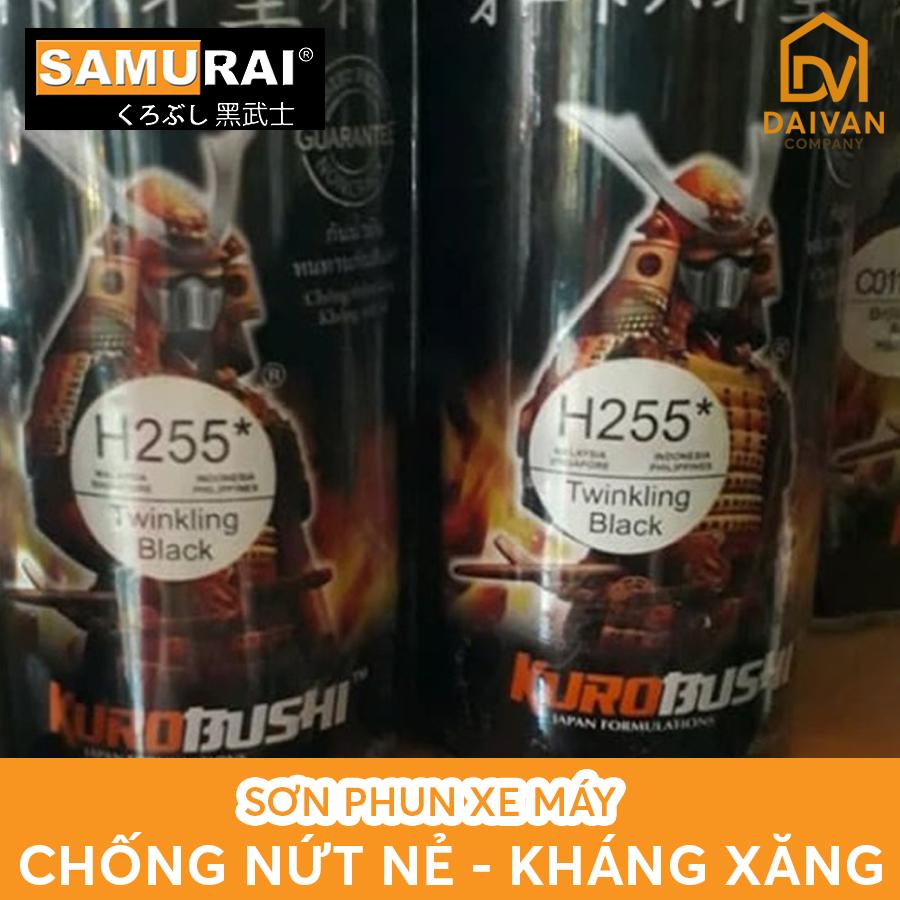 Chai sơn Samurai H255* màu đen nhánh Honda