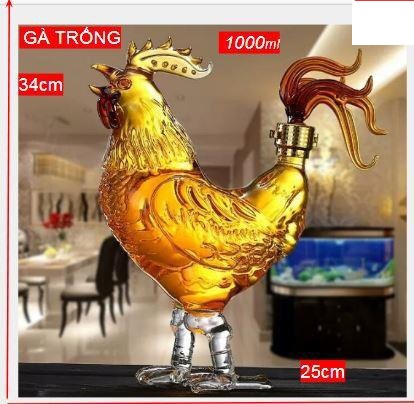 Vỏ bình đựng rượu hình con gà trống