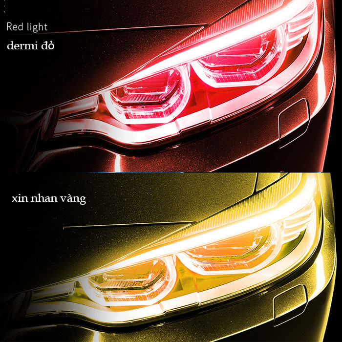 Bộ 2 dây audi Led mí độ xe máy xe ô tô dermi chào xi nhan chạy đuổi 2 in 1