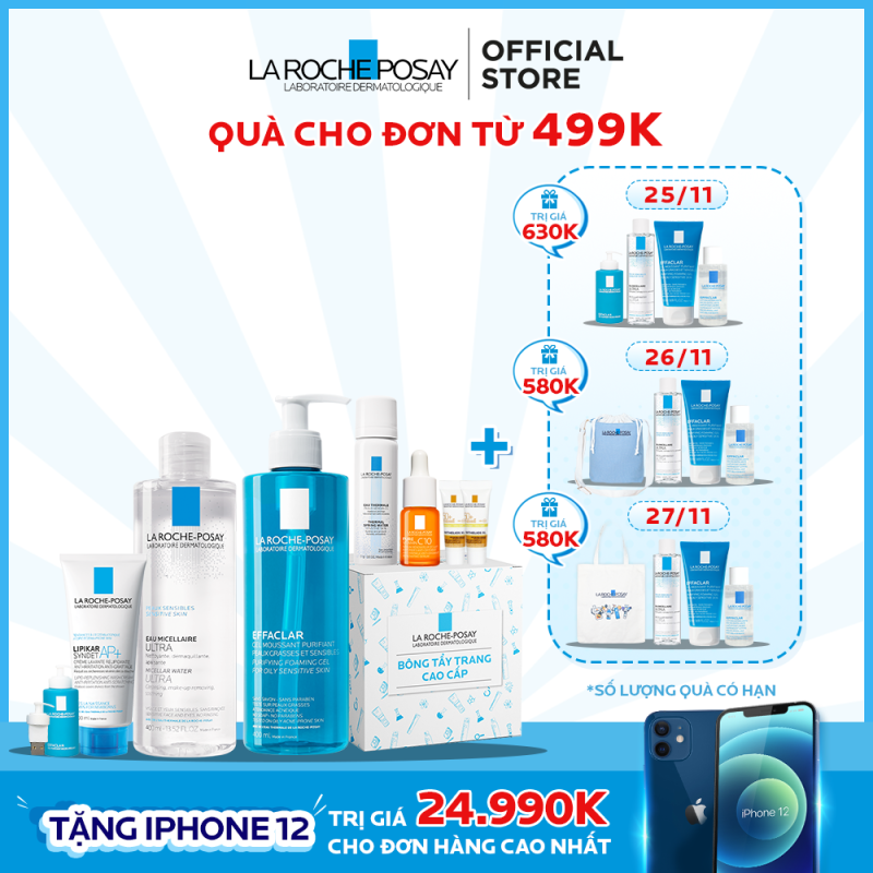 Bộ sản phẩm làm sạch sâu dành cho da dầu mụn La Roche-Posay Effaclar Double Cleansing giá rẻ