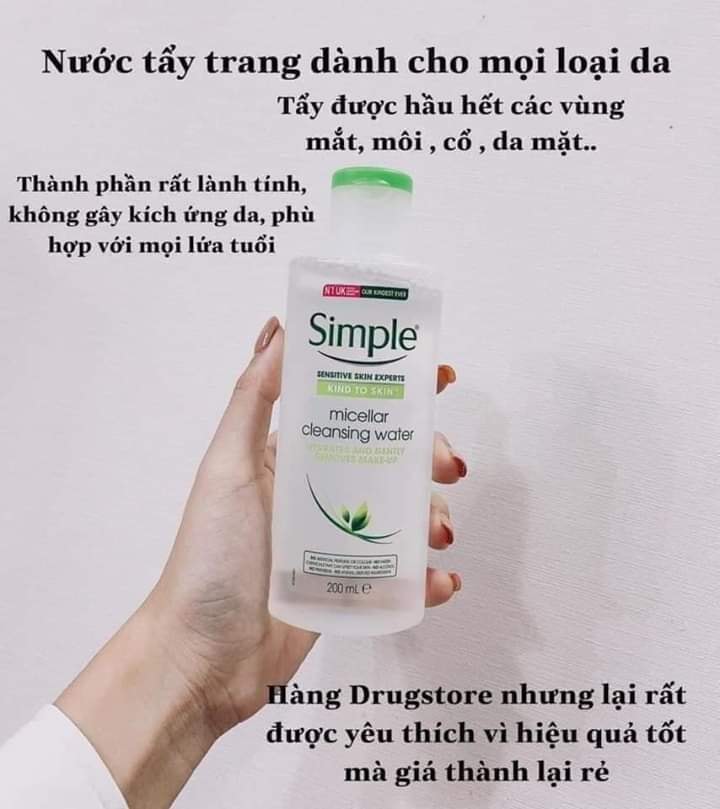 Nước Tẩy Trang Simple Micellar Cleansing Water 200ml