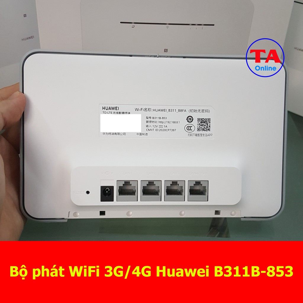 Bộ Phát Wifi 3G/4G LTE Huawei B311 Tốc Độ 4G 150Mbps Hỗ Trợ 32 User 1 WAN/LAN Và 3 LAN Gigabit