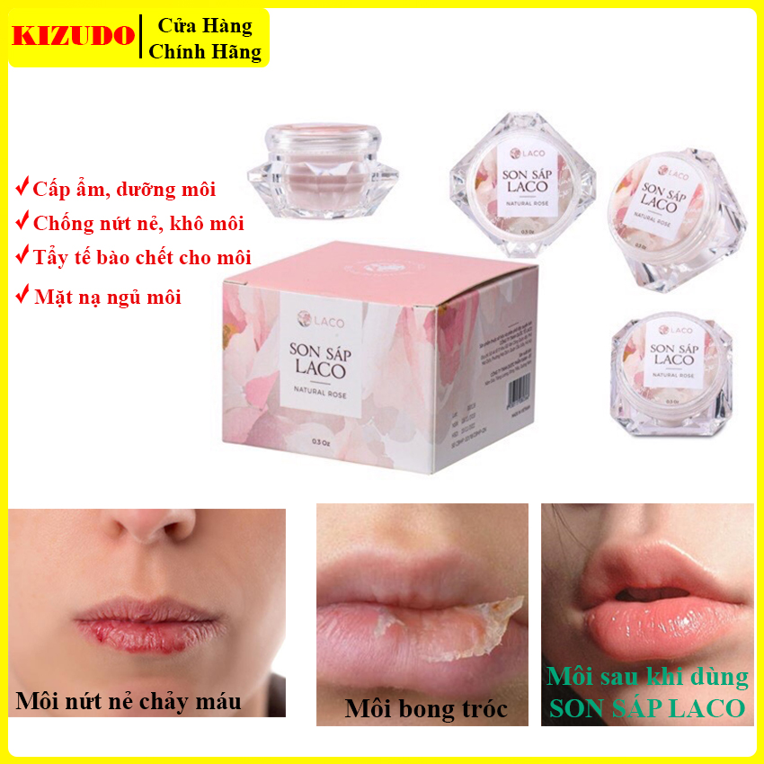 [HCM]Son Dưỡng Môi Son Sáp Laco SIÊU TIẾT KIỆM Dưỡng Môi Căng Mọng Màu Hồng Tự Nhiên - KIZUDO