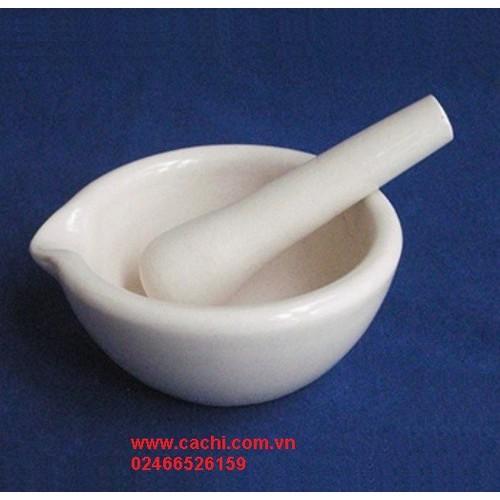 Cối chày sứ, xay nghiền mẫu chất phòng thí nghiệm, đường kính 10cm - CCS10cm