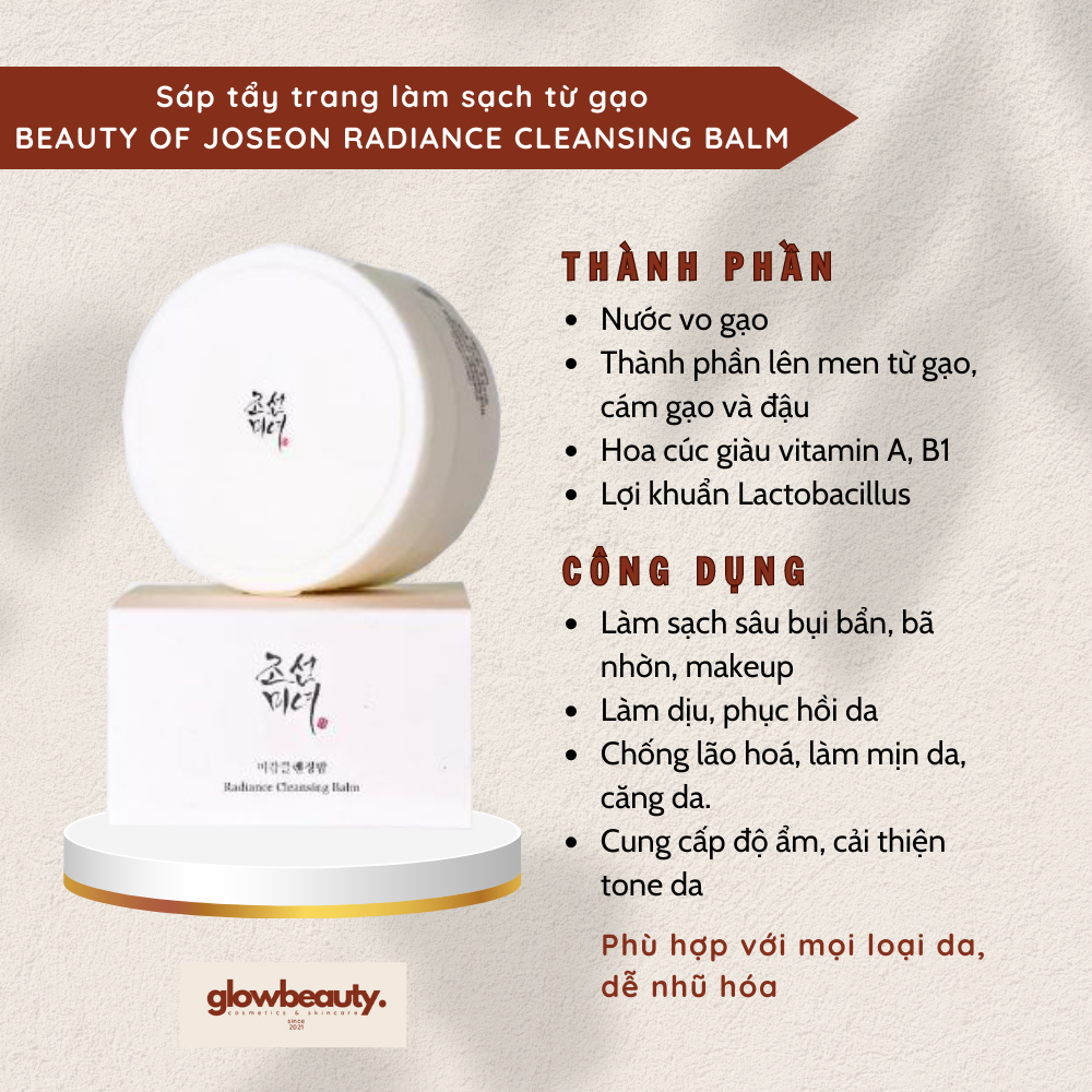 Sáp tẩy trang làm sạch từ gạo Beauty of Joseon Radiance Cleansing Balm 100ml
