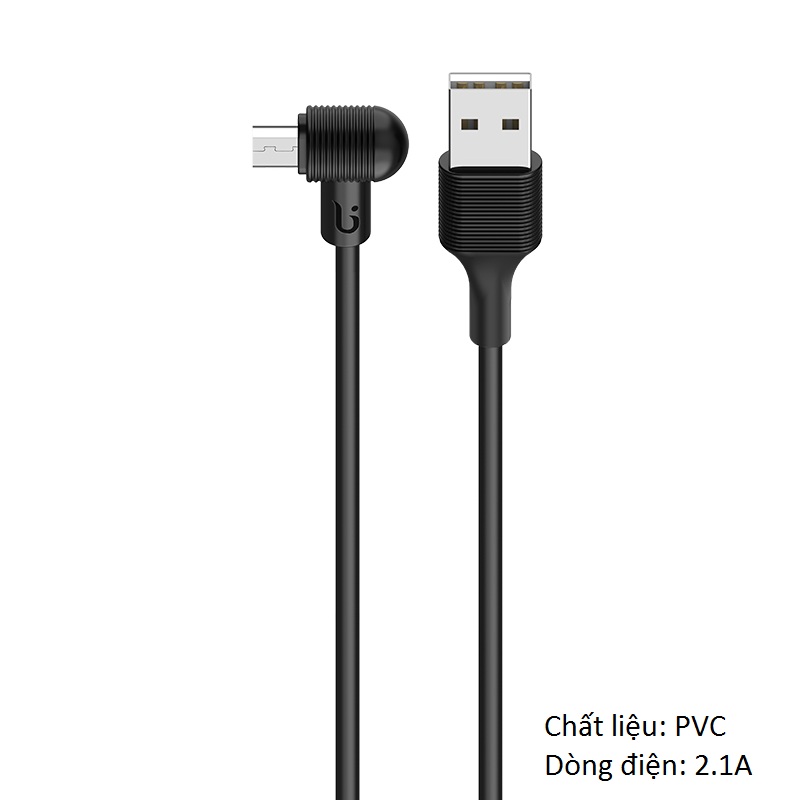 Cáp sạc Micro USB bẻ vuông góc 90 độ Borofone BX7 dài 1m