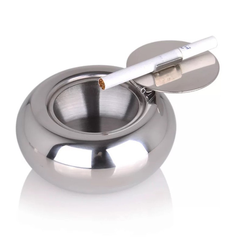 Gạt Tàn Thuốc Bằng Thép Không Gỉ (Có 2 Size, Cao Cấp)
