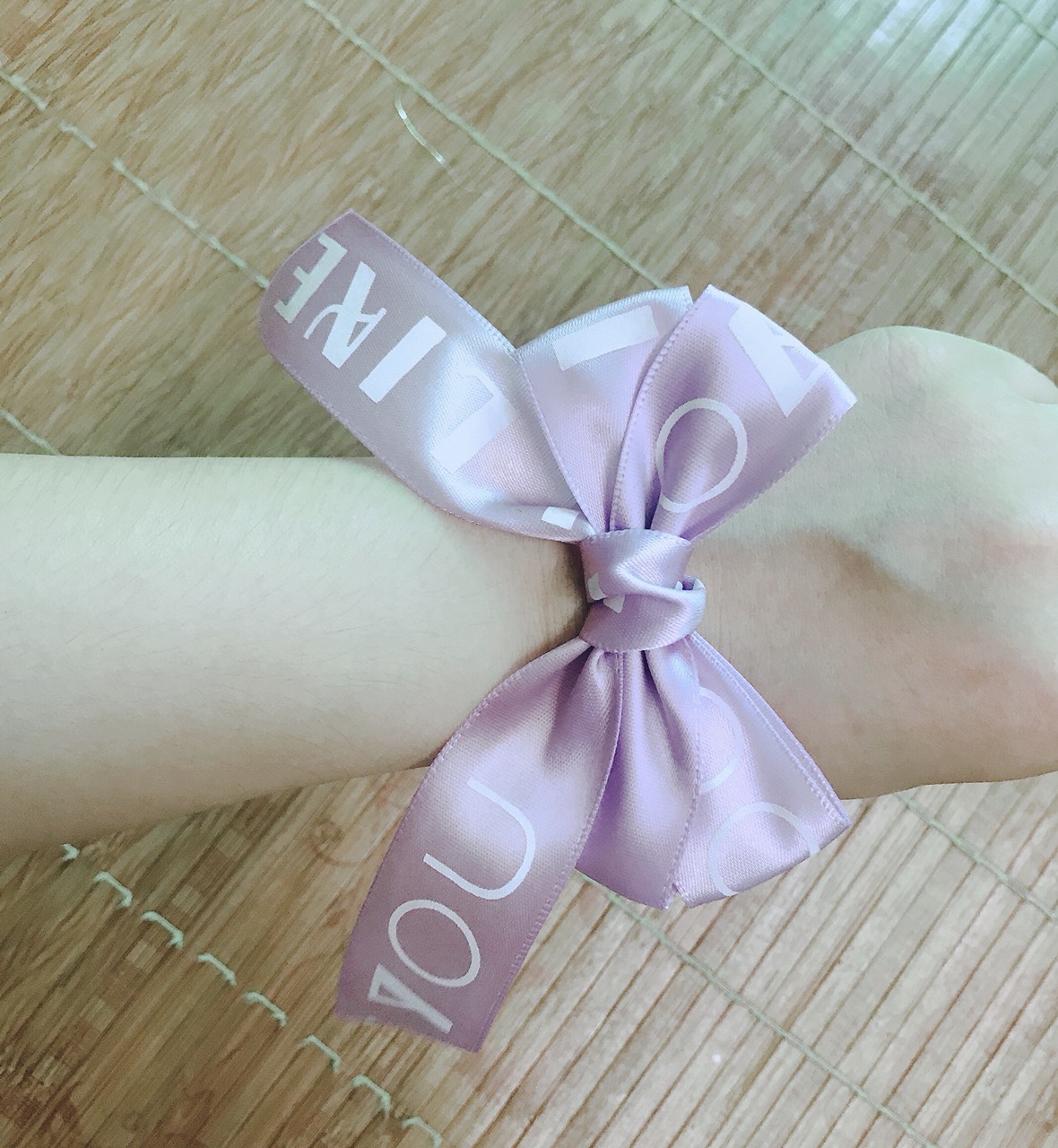 Sét 2 Dây cột tóc nơ vải duy băng chữ - phukienteen
