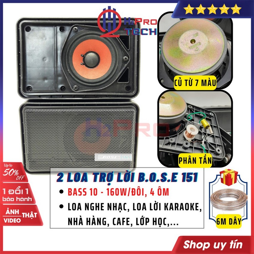 Đôi Loa Lời 151 160W Nhạc Hay - Tặng 6m Dây (Giá 2 Cái), Loa Trợ Lời Karaoke, Quán Cafe, Nhà Hàng - H2Pro Tech