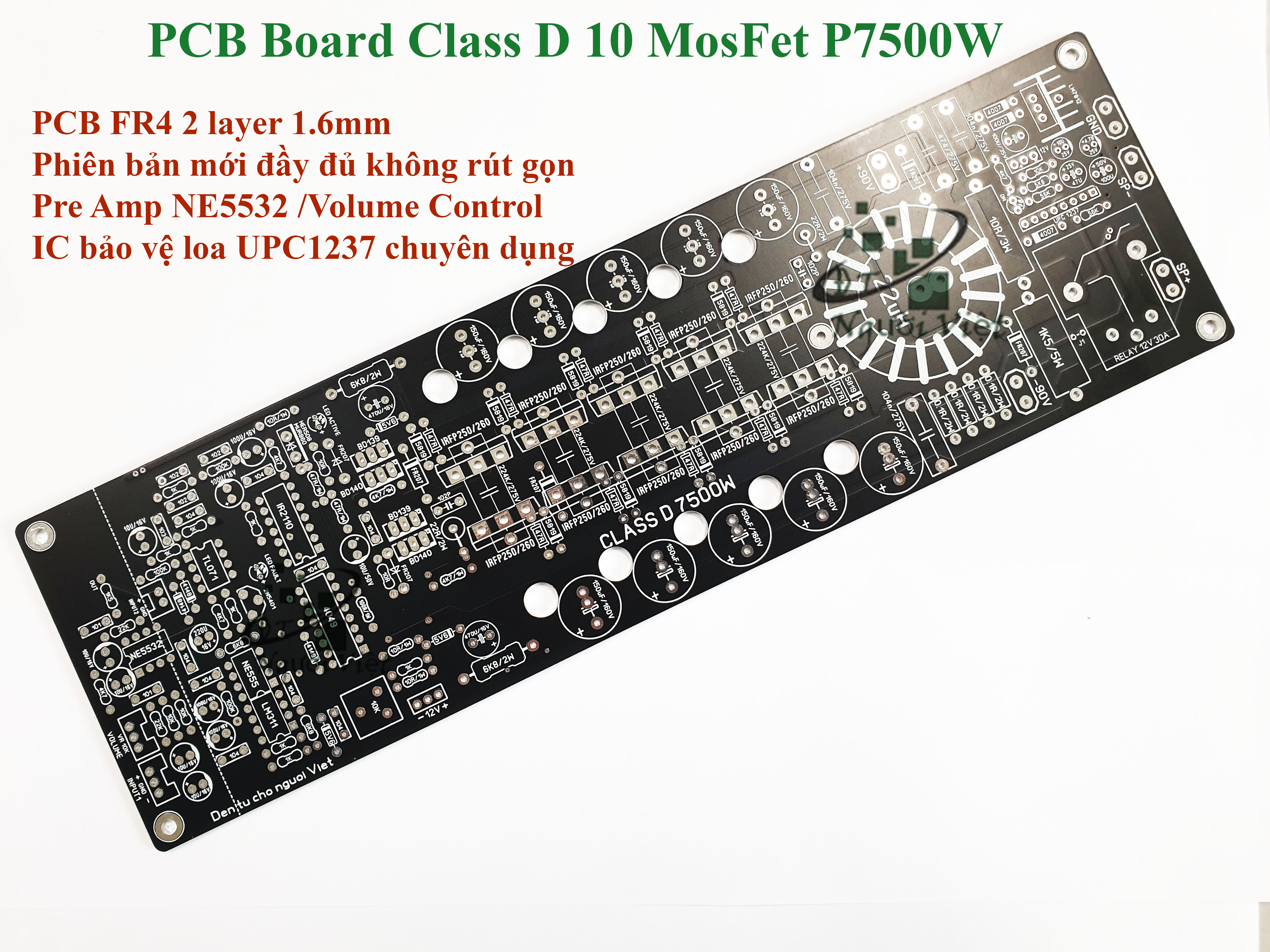 Class D Power Pcb Board 10 Mosfet Pa7500W