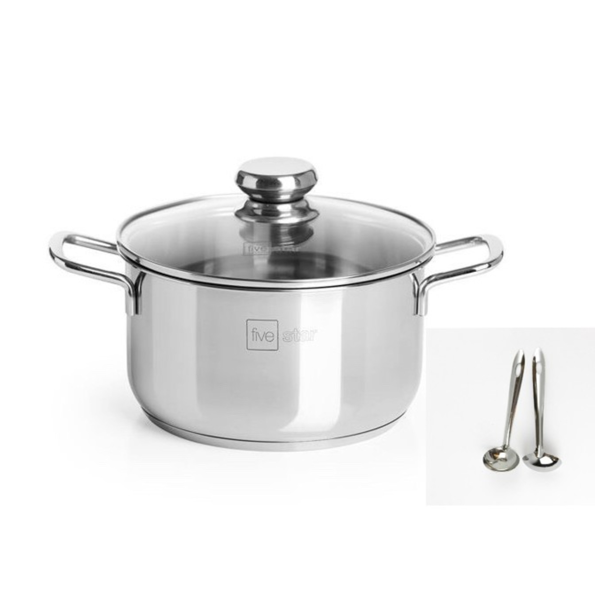 Nồi inox FiveStar Standard 3 đáy từ nắp kính ( 20cm )  tặng 2 vá canh - Shop Bếp Xinh