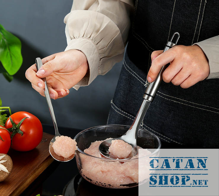 [HCM]Muỗng thìa dụng cụ làm thịt viên cá viên bằng thép không gỉ siêu tiện dụng tiết kiệm thời gian GD266-MuongThitVien