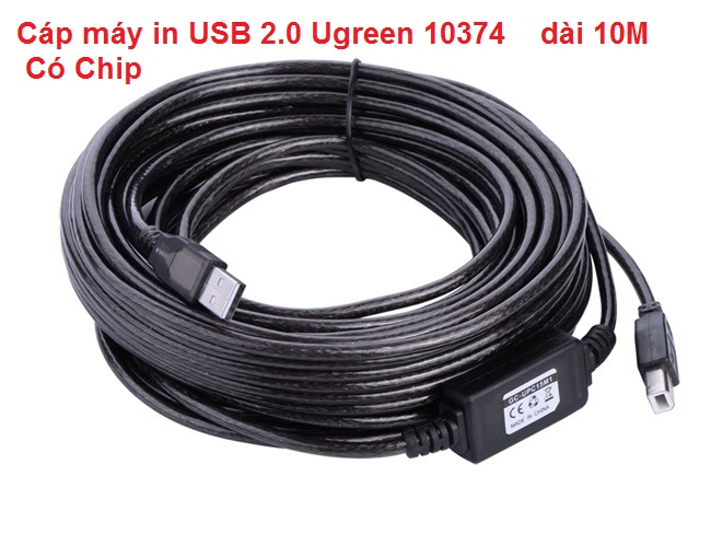 Cáp máy in usb 2.0 dài 10m ugreen 10374
