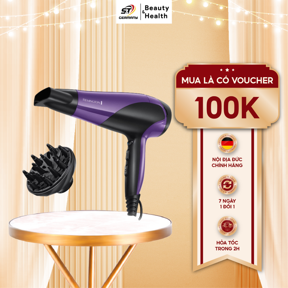 Máy sấy tạo kiểu tóc Remington D3190, máy sấy tóc công suất lớn hai chiều giúp tóc khô nhanh nội địa Đức GSTBeauty