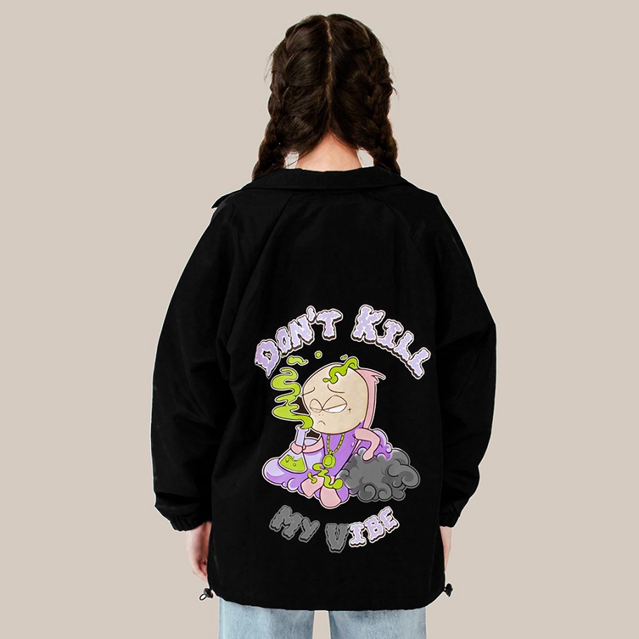Áo khoác dù nữ hai lớp màu đen DKMV Jacket Chill | K06-AK2