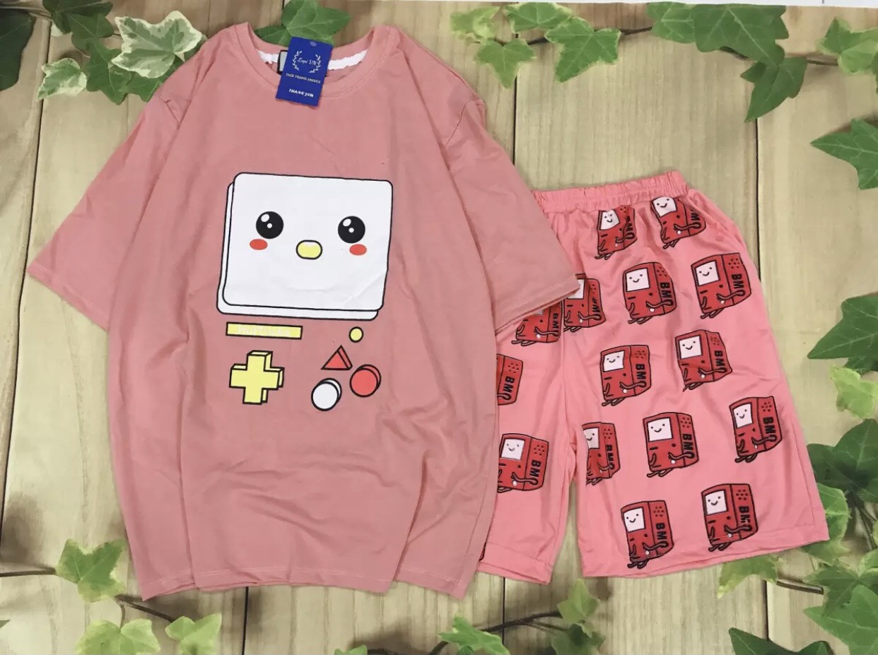 Sét Bộ Coton In Hình TIVI 3D Cartoon Xinh Xắn  Sét Bộ Hoạt Hình  Forn Rộng Thoải Mái  Nam Nữ Đều Mặc Được TTSLB0052