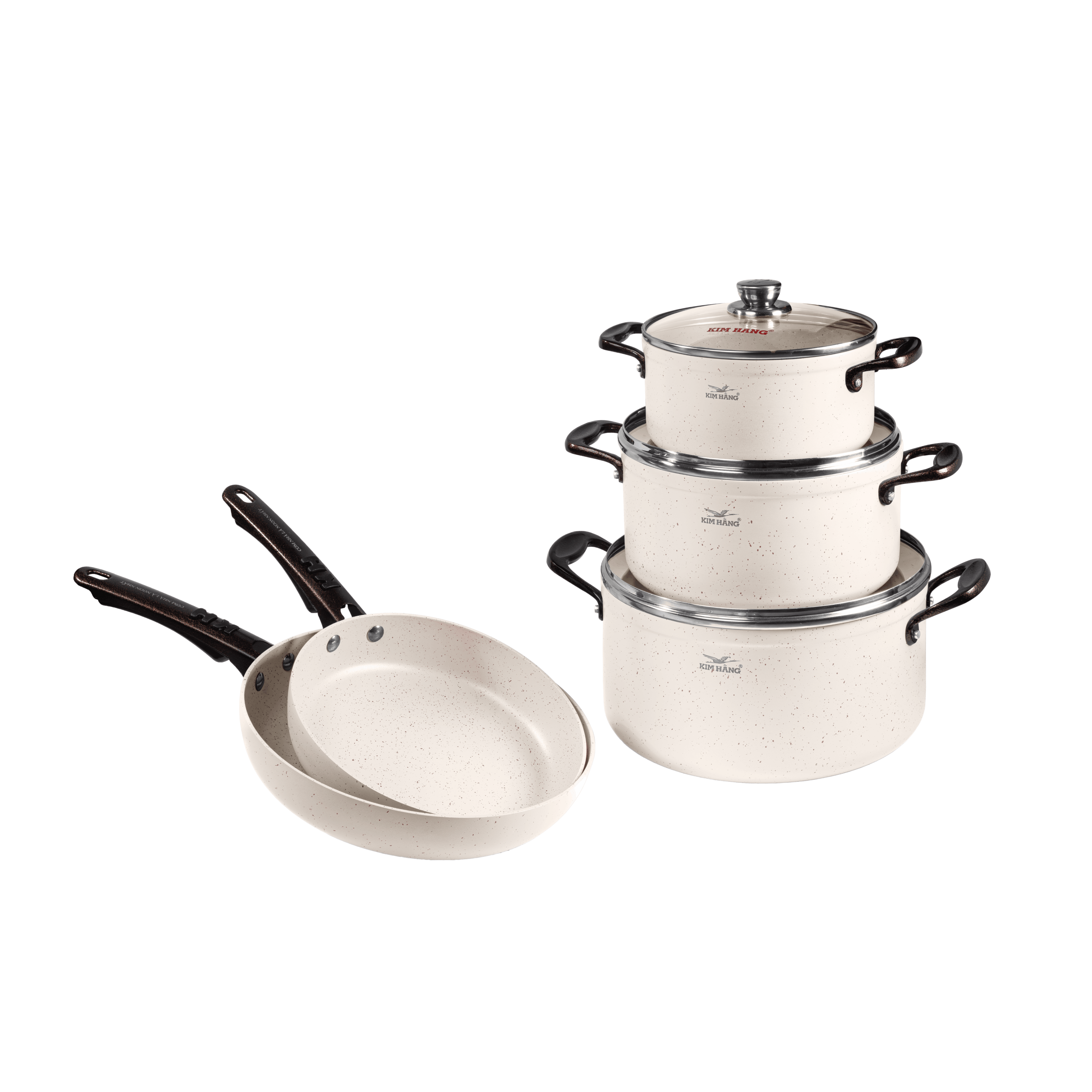 [CHÍNH HÃNG] Bộ Combo 5 Nồi Chảo chống dính Ceramic Kim Hằng